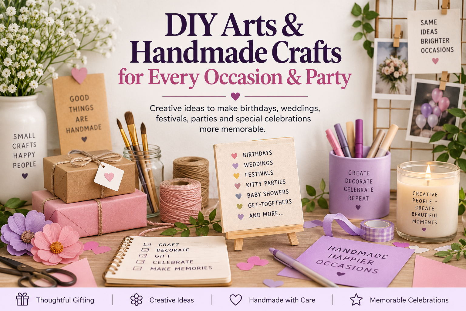 DIY Arts & Handmade Crafts for Every Occasion & Party